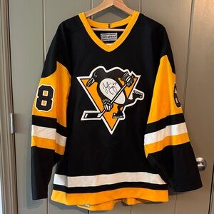 90s vintage Pittsburgh penguins Jaromir Jagr CCM Center Ice Jersey signed